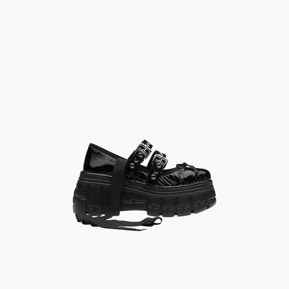 Naplak leather flatform ballerinas - 4