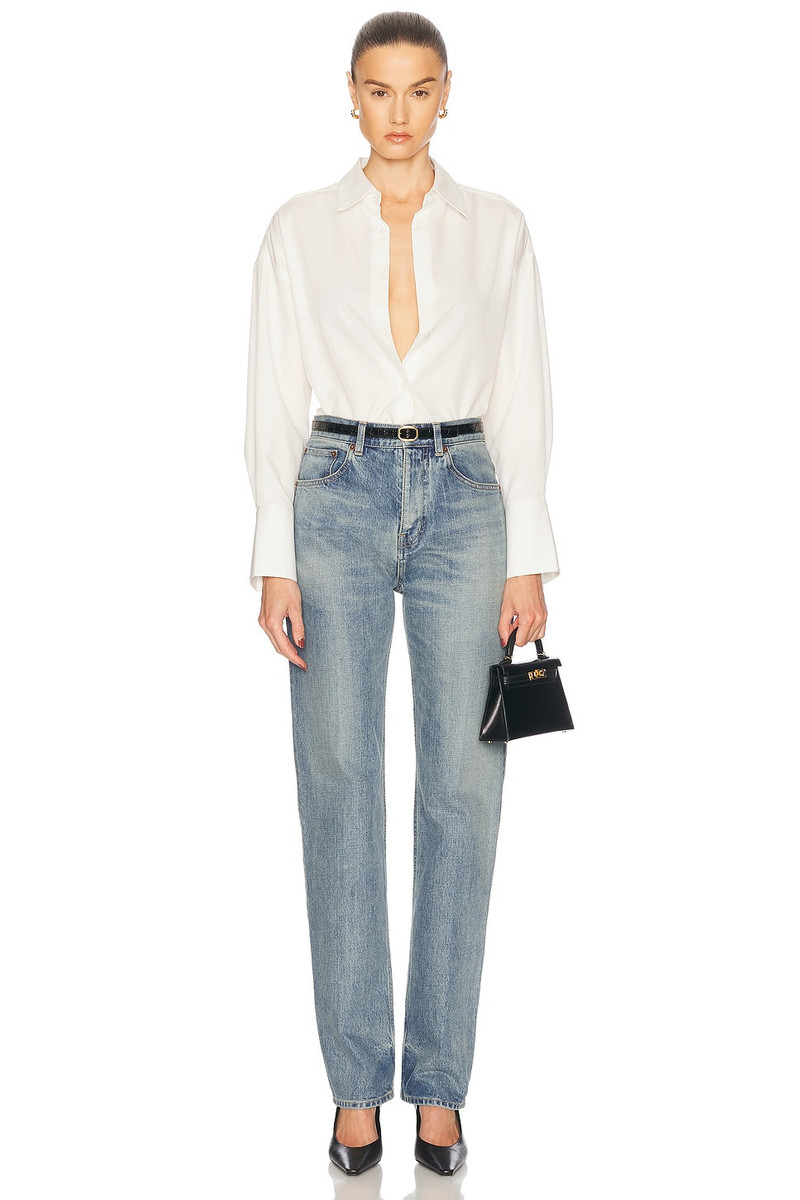 RENGGLI Boxy Long Sleeve Button Up Top outlook