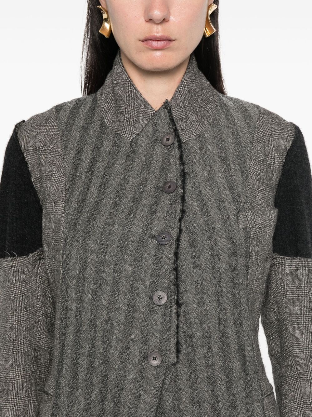 patchwork blazer - 5