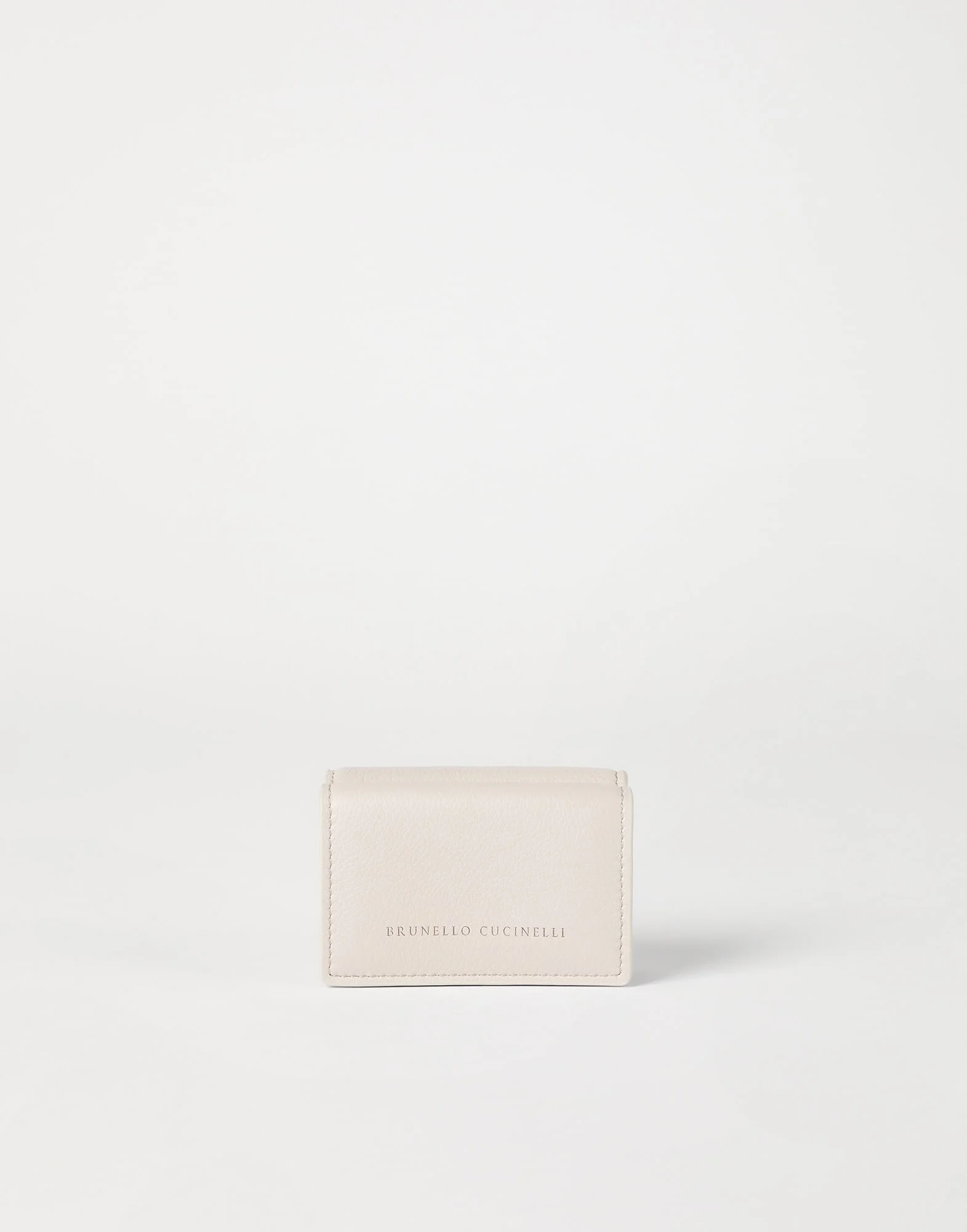 Grained leather trifold wallet - 1