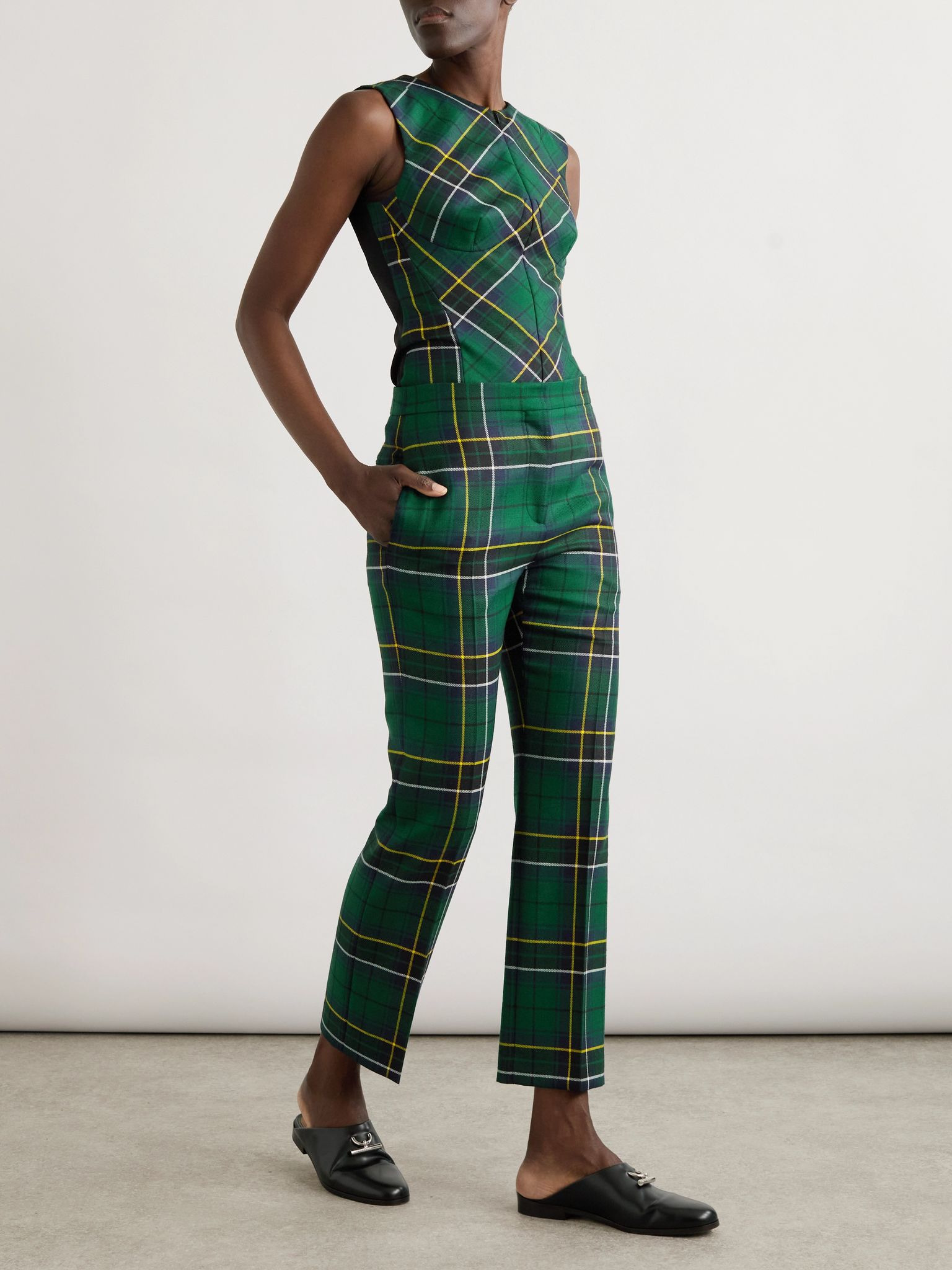Checked wool-twill vest Multi - 2