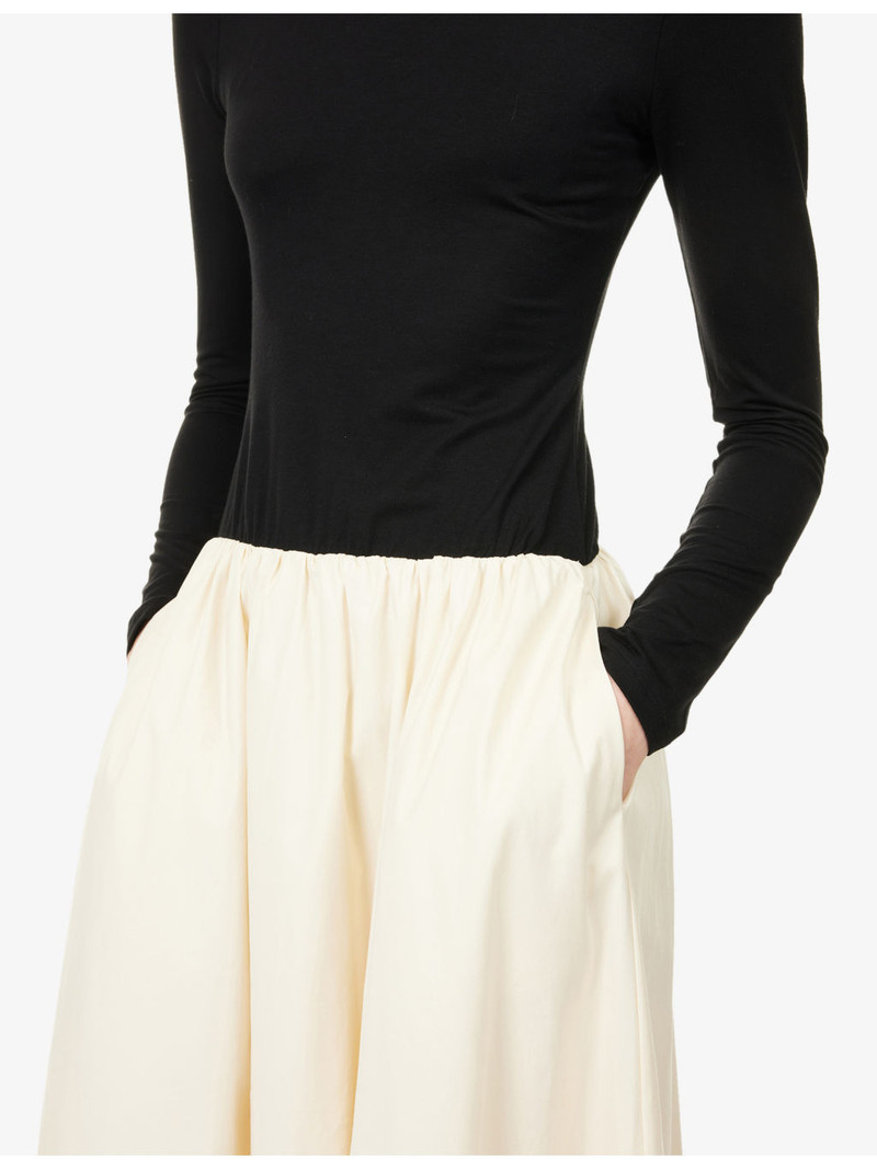 Abel Contrast-Skirt Cotton-Blend Midi Dress 5