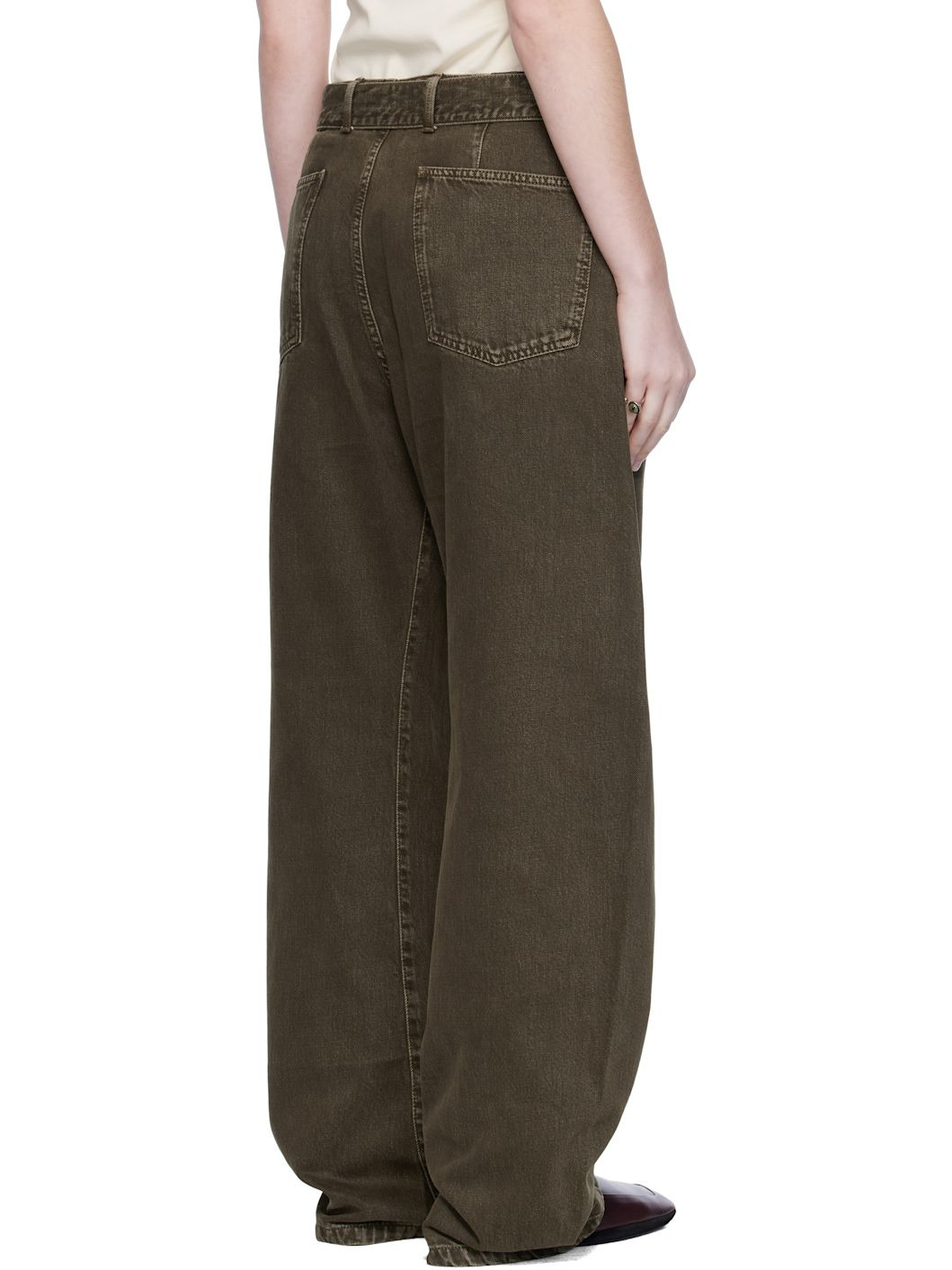 Green Twisted Belted Jeans - 3