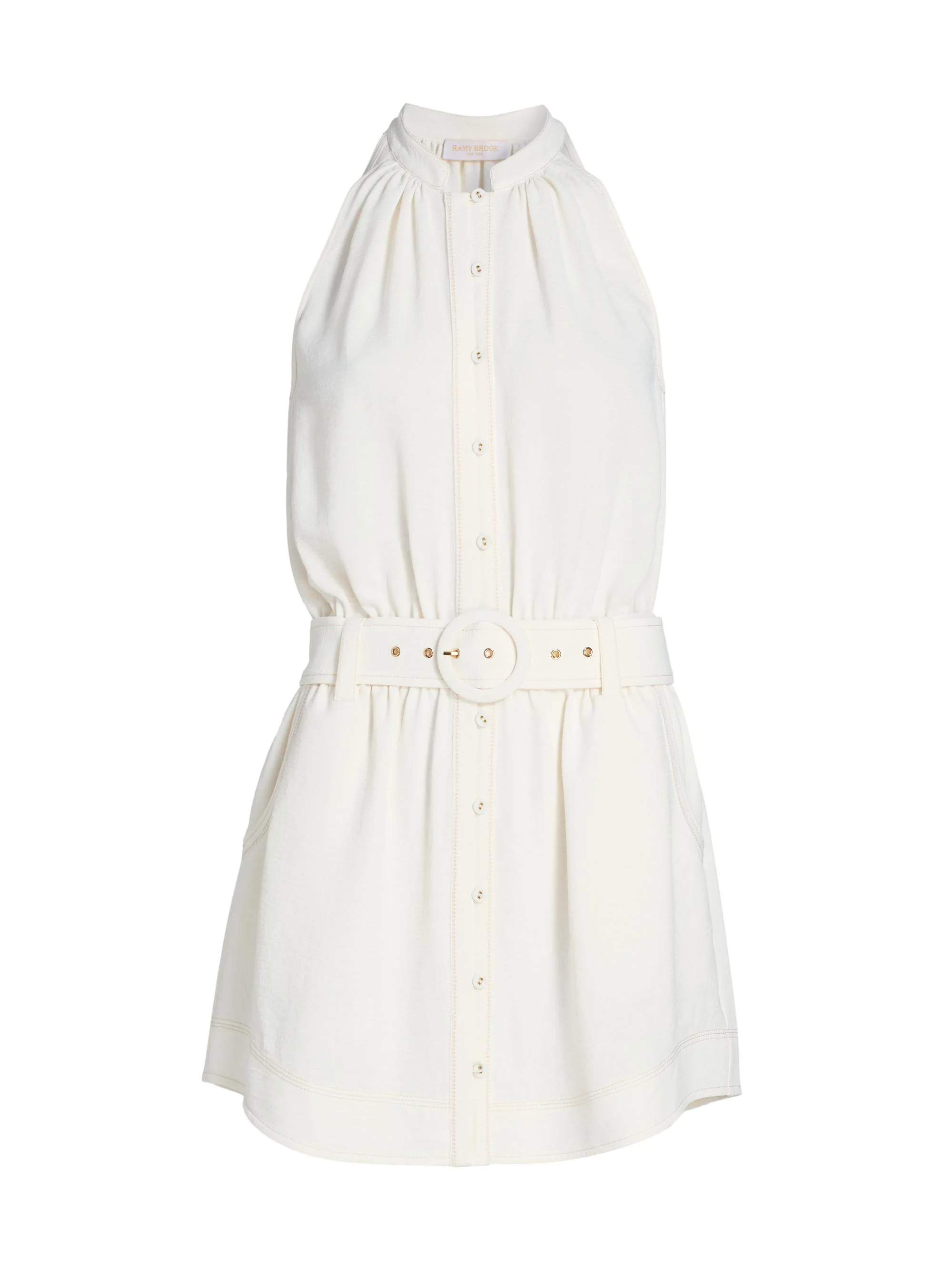 Women's Mavi Tie-Waist A-Line Minidress - Ivory - 1