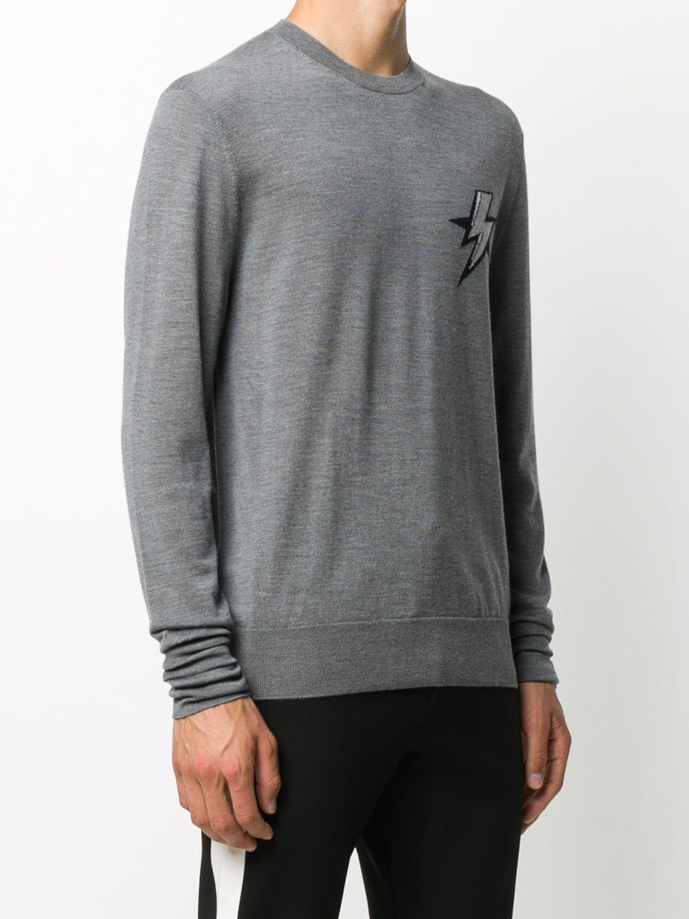 lightning bolt crew neck jumper - 4