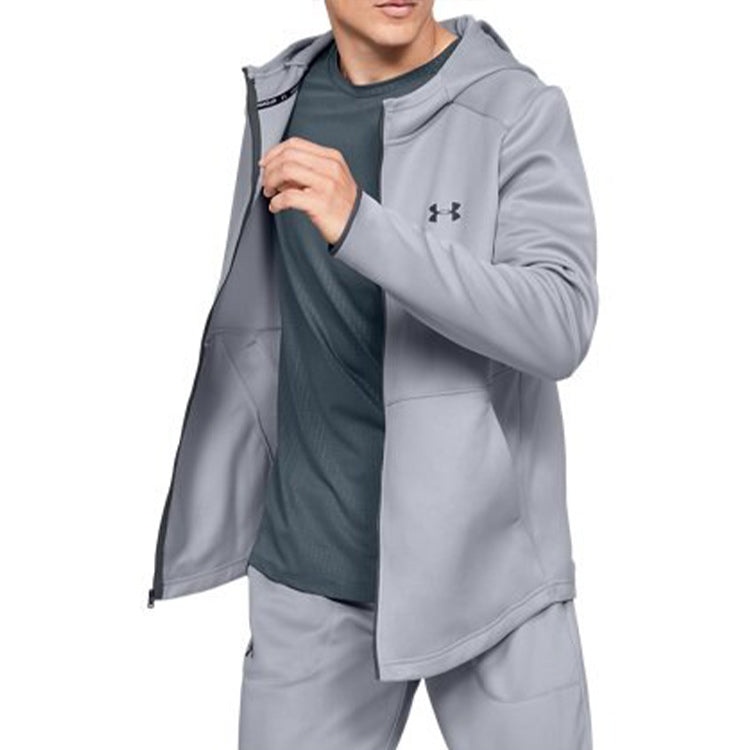 Men's Under Armour WarmUp Training Sports hooded Tops Gray 1345259-011 - 3