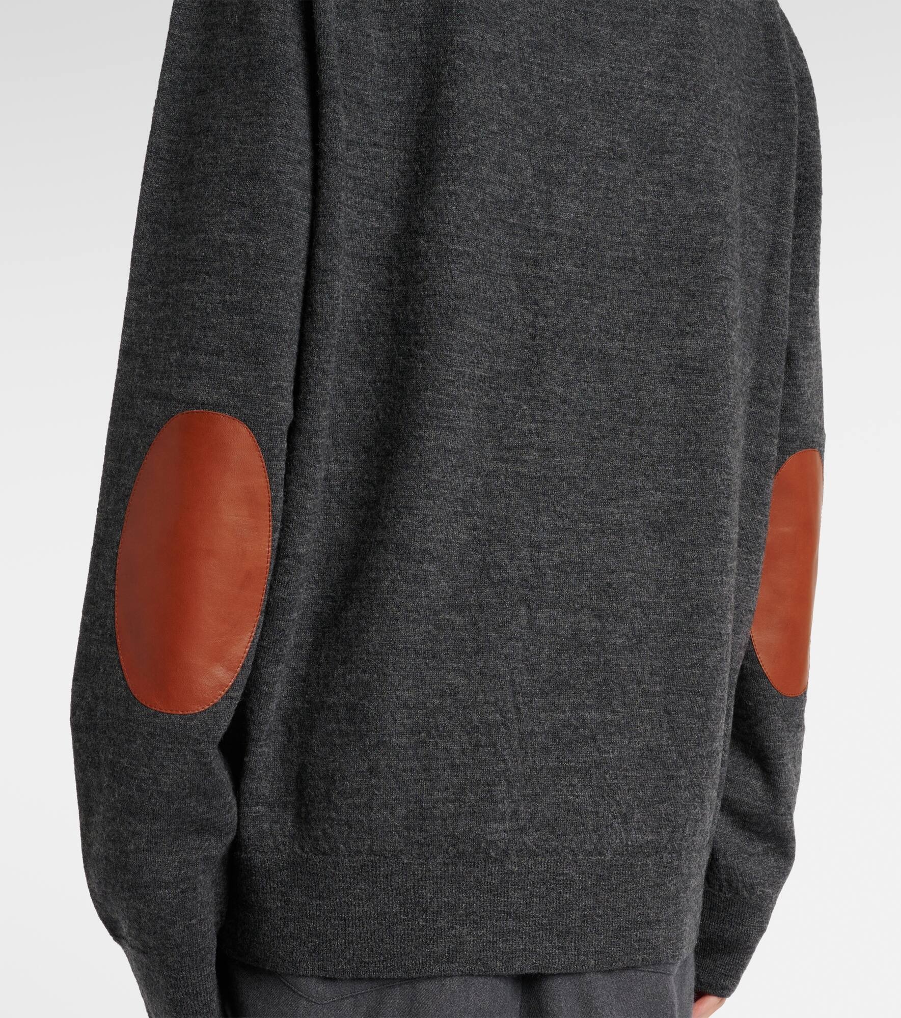 Leather-trimmed wool cardigan - 5