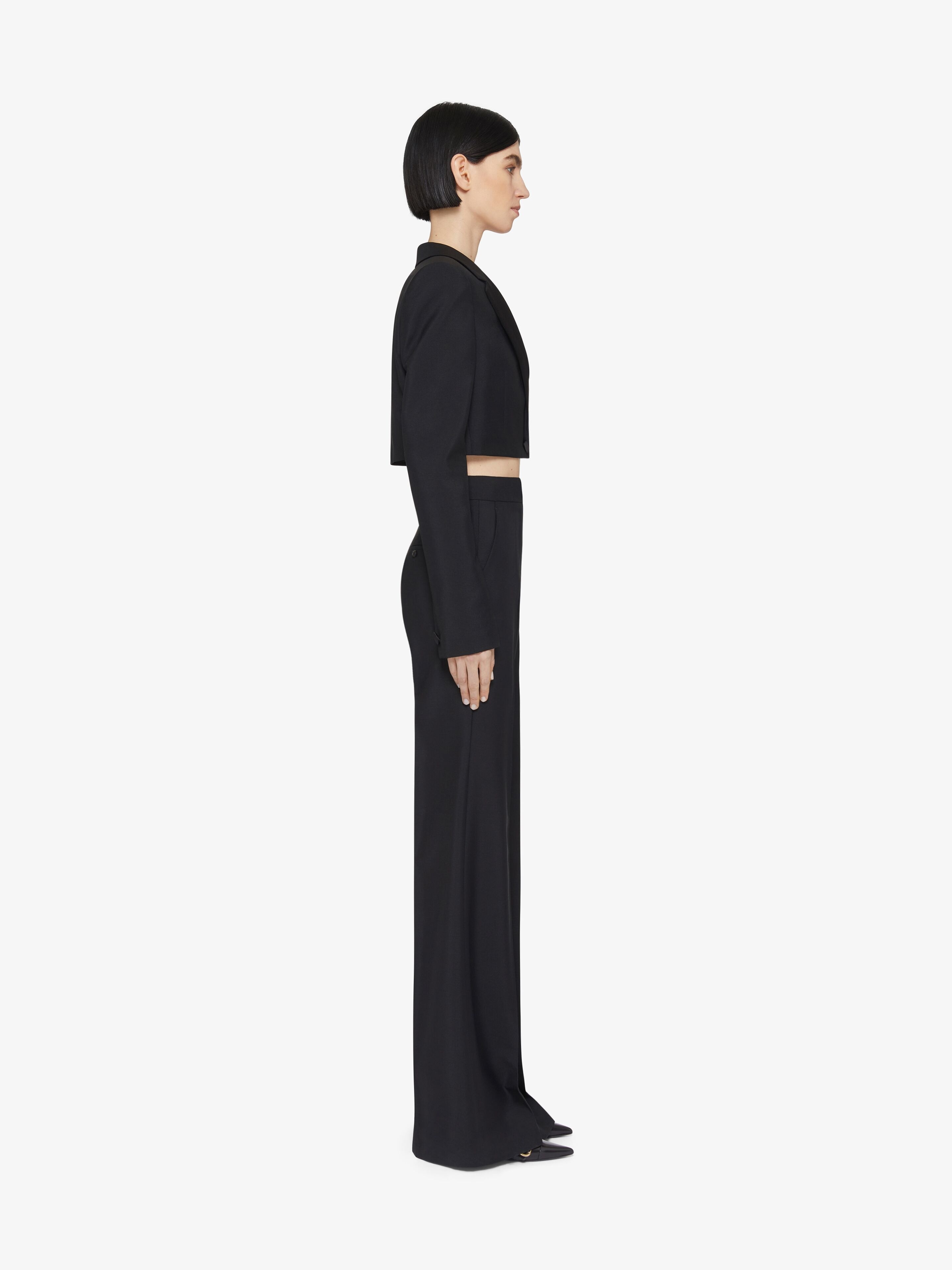 FLARE TAILORED PANTS IN WOOL AND MOHAIR - 3