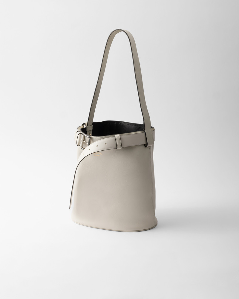 Prada Prada Buckle leather bucket bag with belt outlook