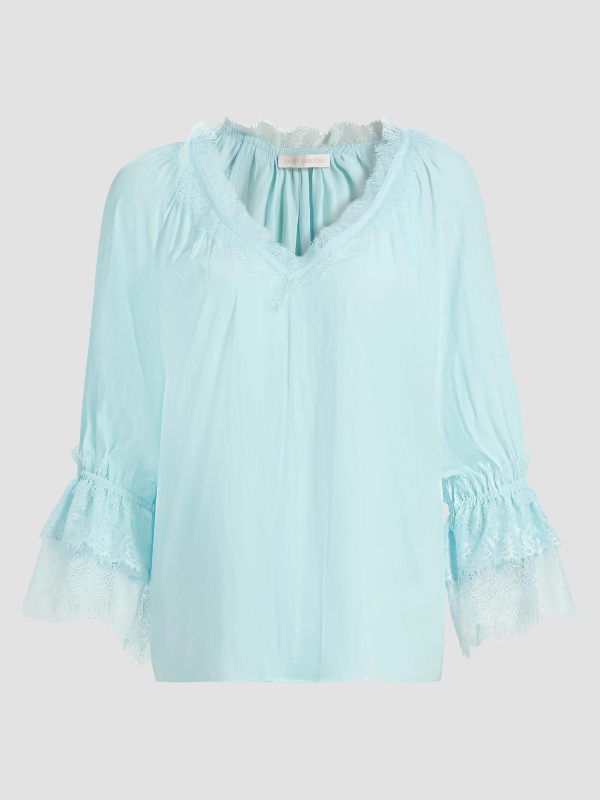 Women's Lilah Lace-Trim Top - Blue Breeze - 1