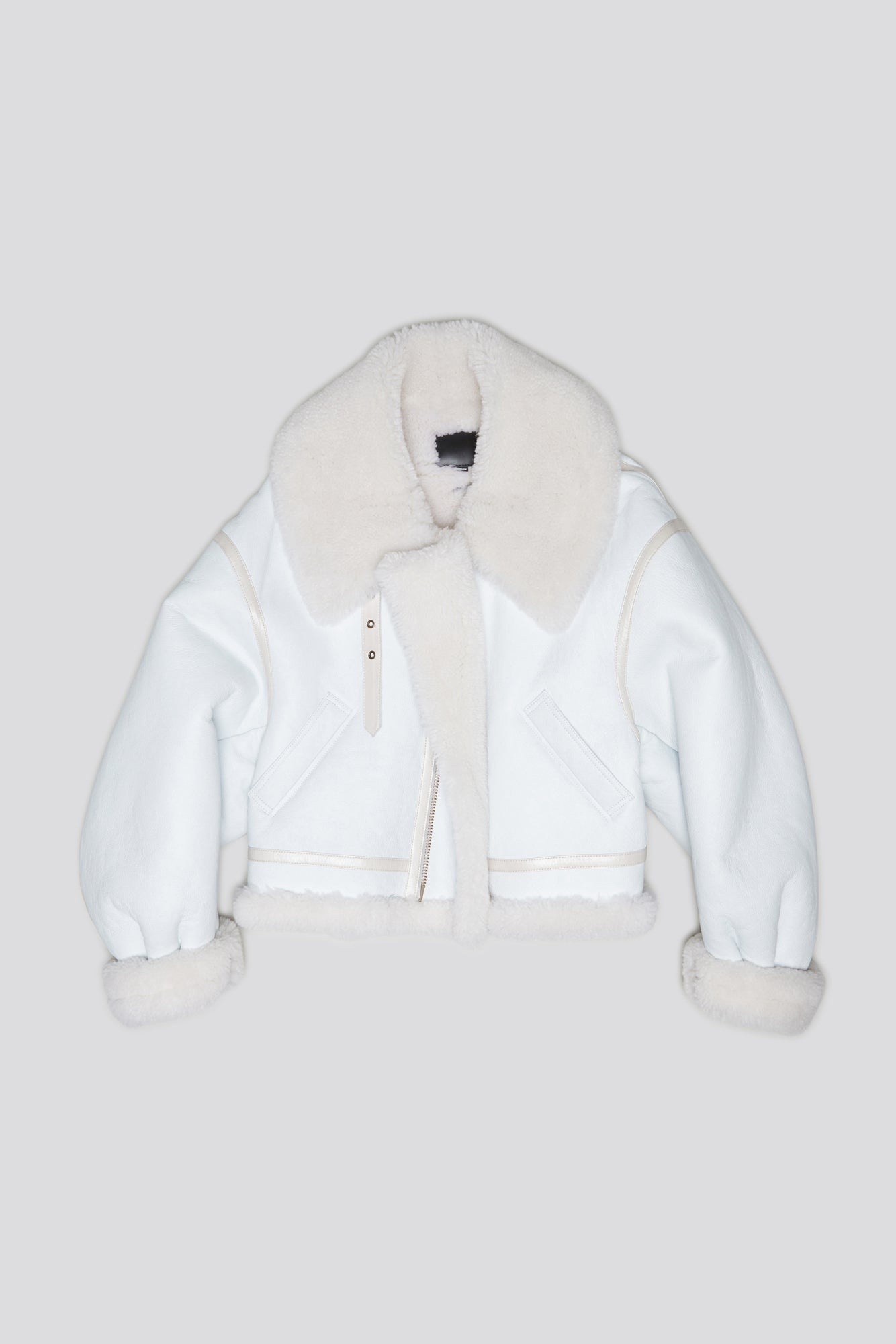 SHEARLING AVIATOR - WHITE - 1