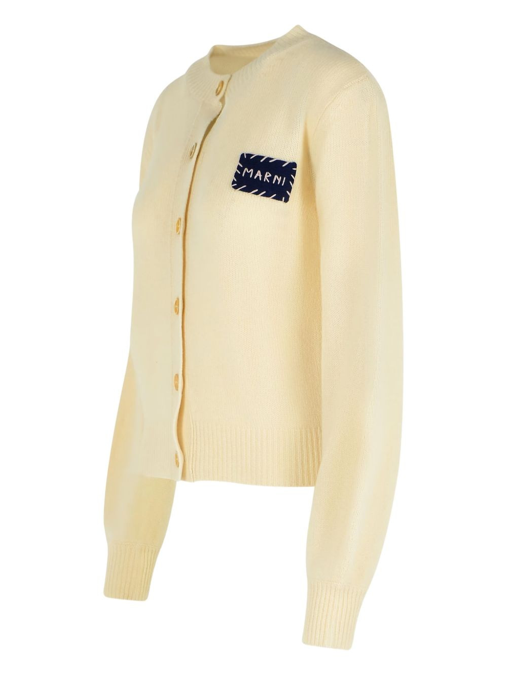 logo-patch ribbed cardigan - 3