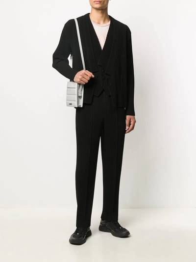 ISSEY MIYAKE ribbed v-neck jacket outlook