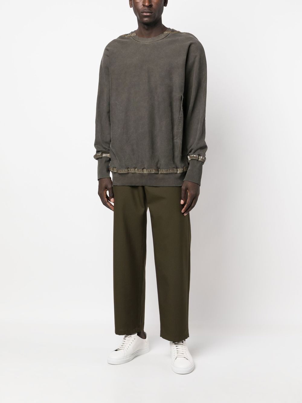 acid-wash crew neck jumper - 2