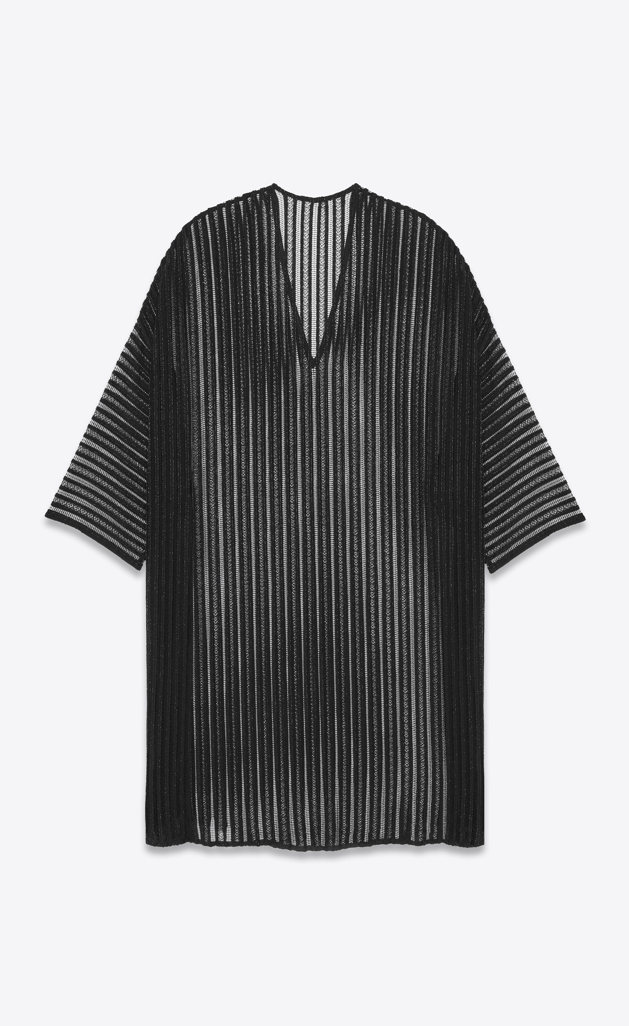 long kaftan shirt in striped mesh - 2