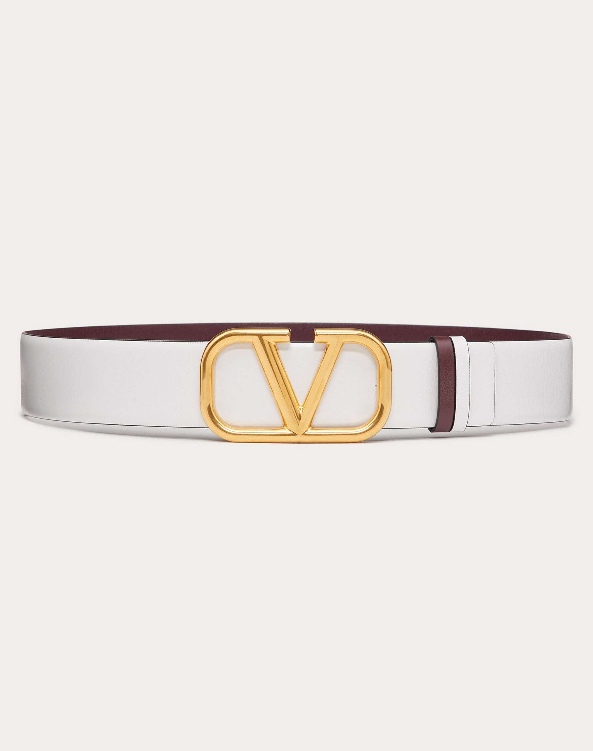REVERSIBLE VLOGO SIGNATURE BELT IN Shiny CALFSKIN 40MM - 1
