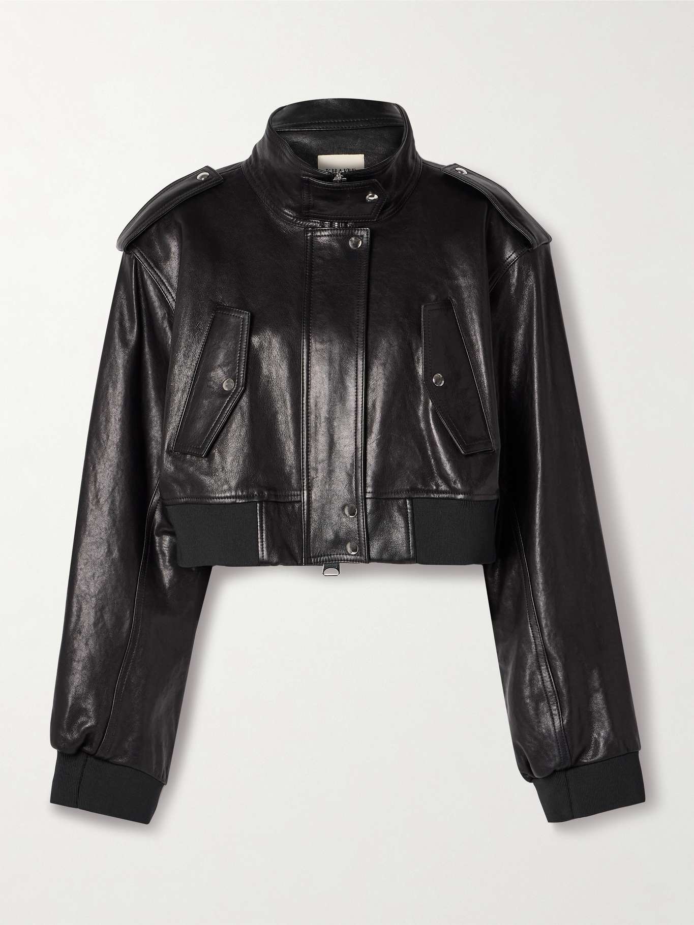 Kember cropped leather bomber jacket - 1