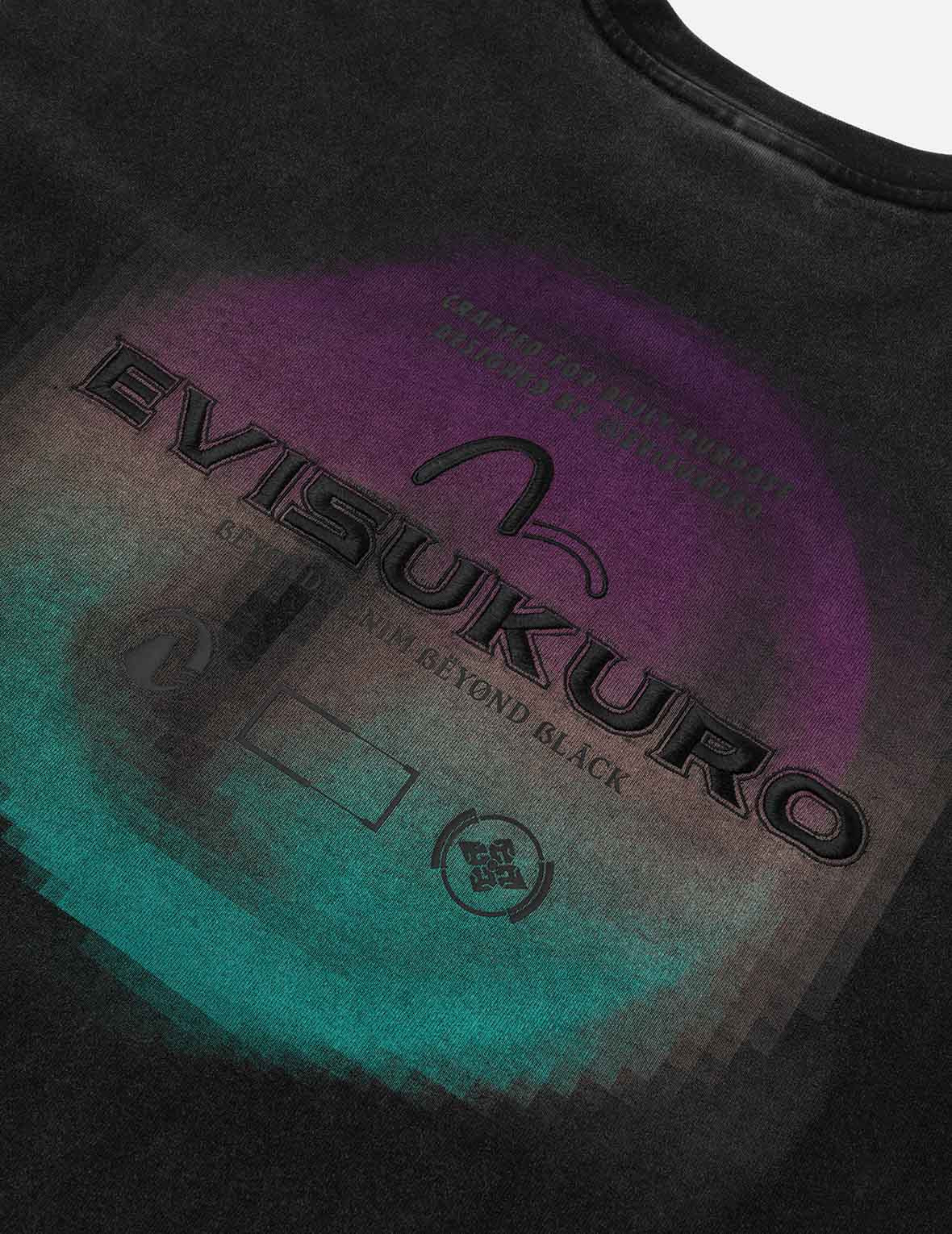 Washed Distressed Pocket and Gradient Print Loose Fit T-shirt - 7