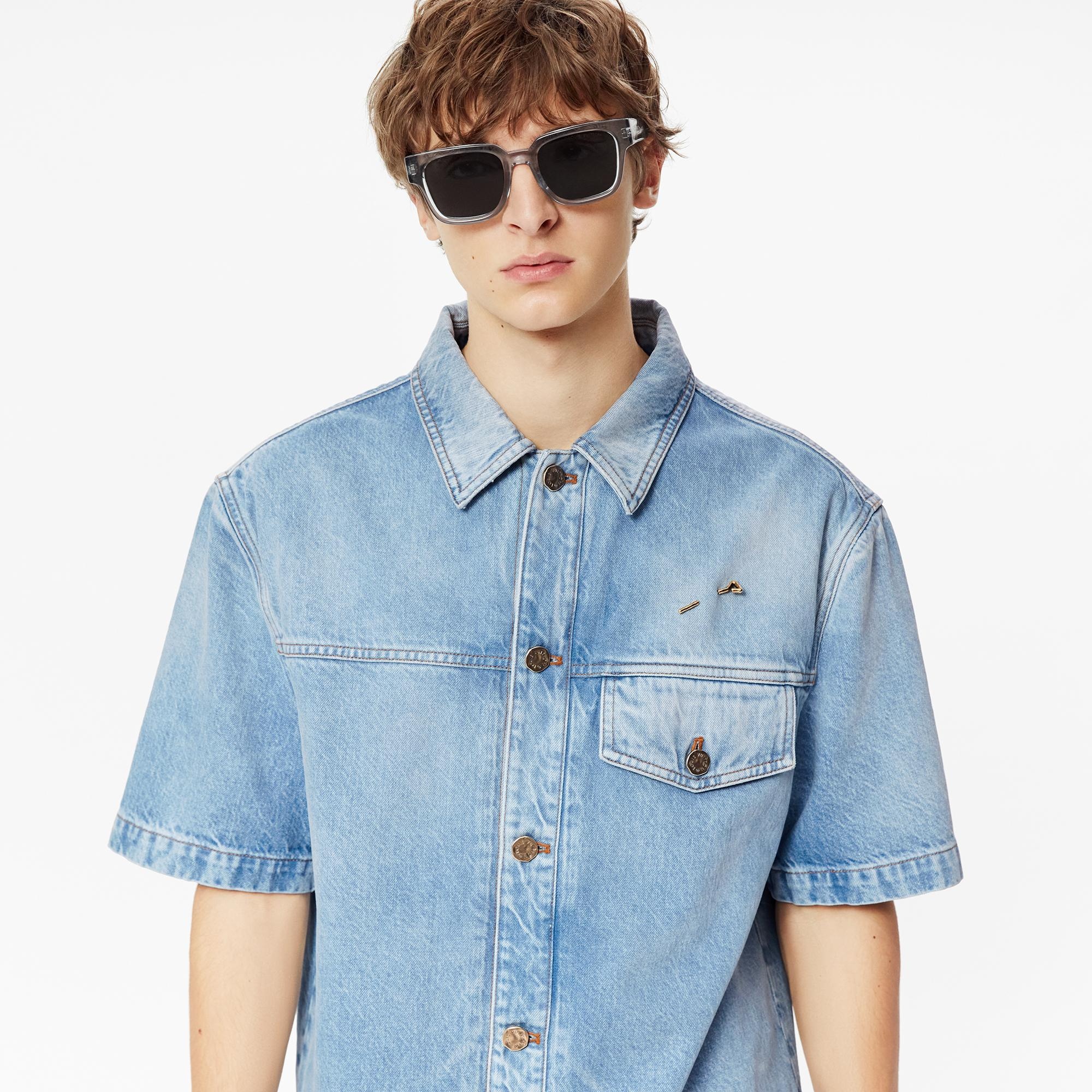 Denim Short-Sleeved Shirt - 3