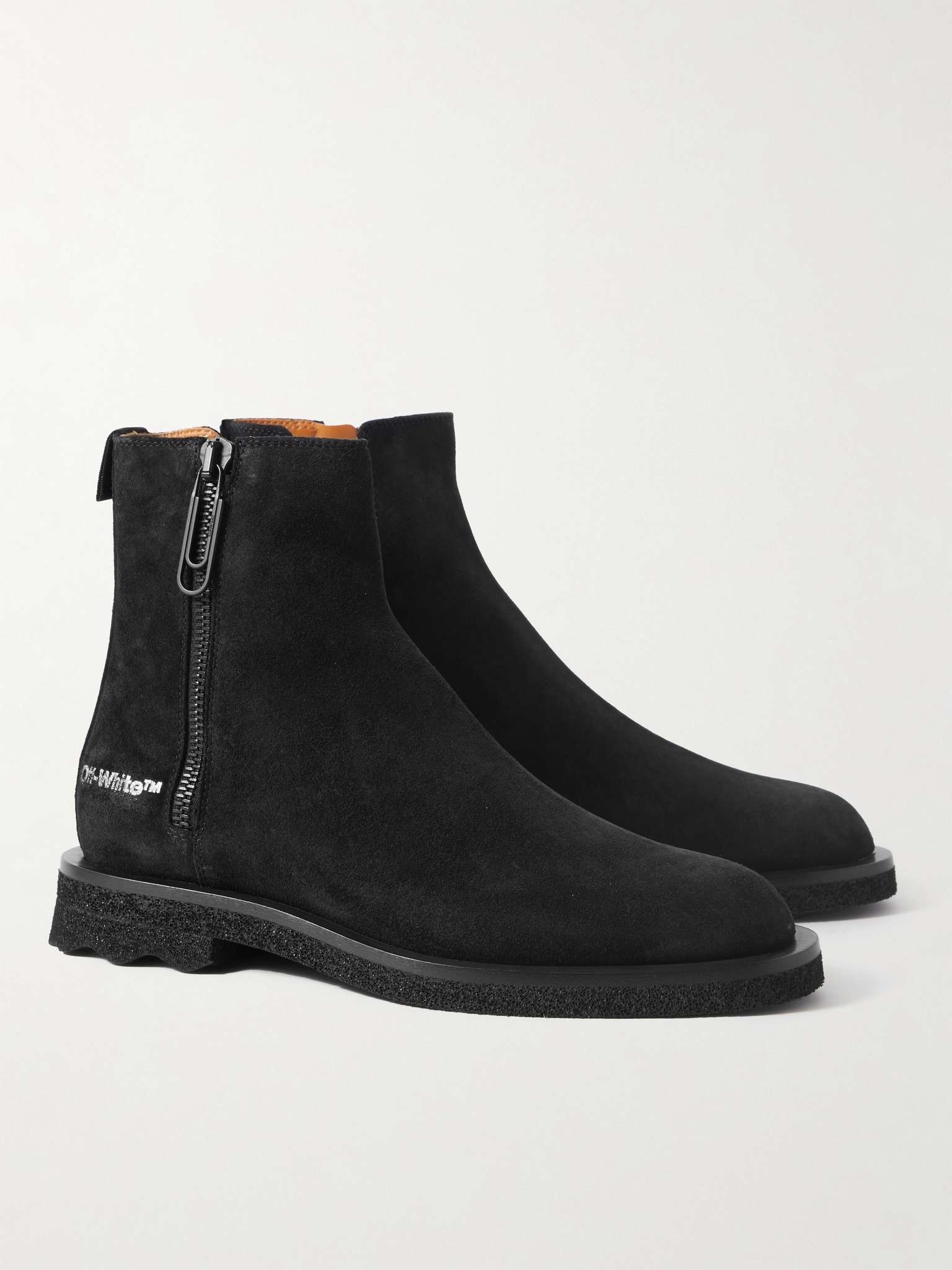 Logo-Print Suede Chelsea Boots - 4