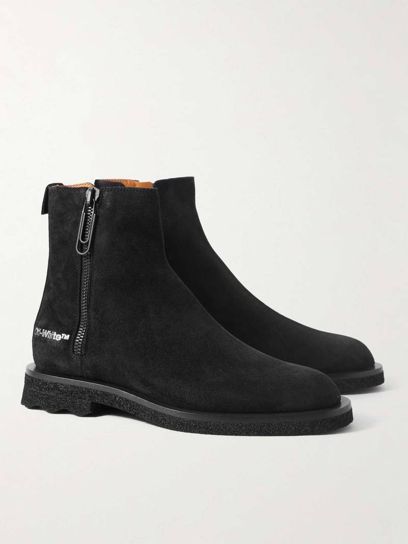 Logo-Print Suede Chelsea Boots 4