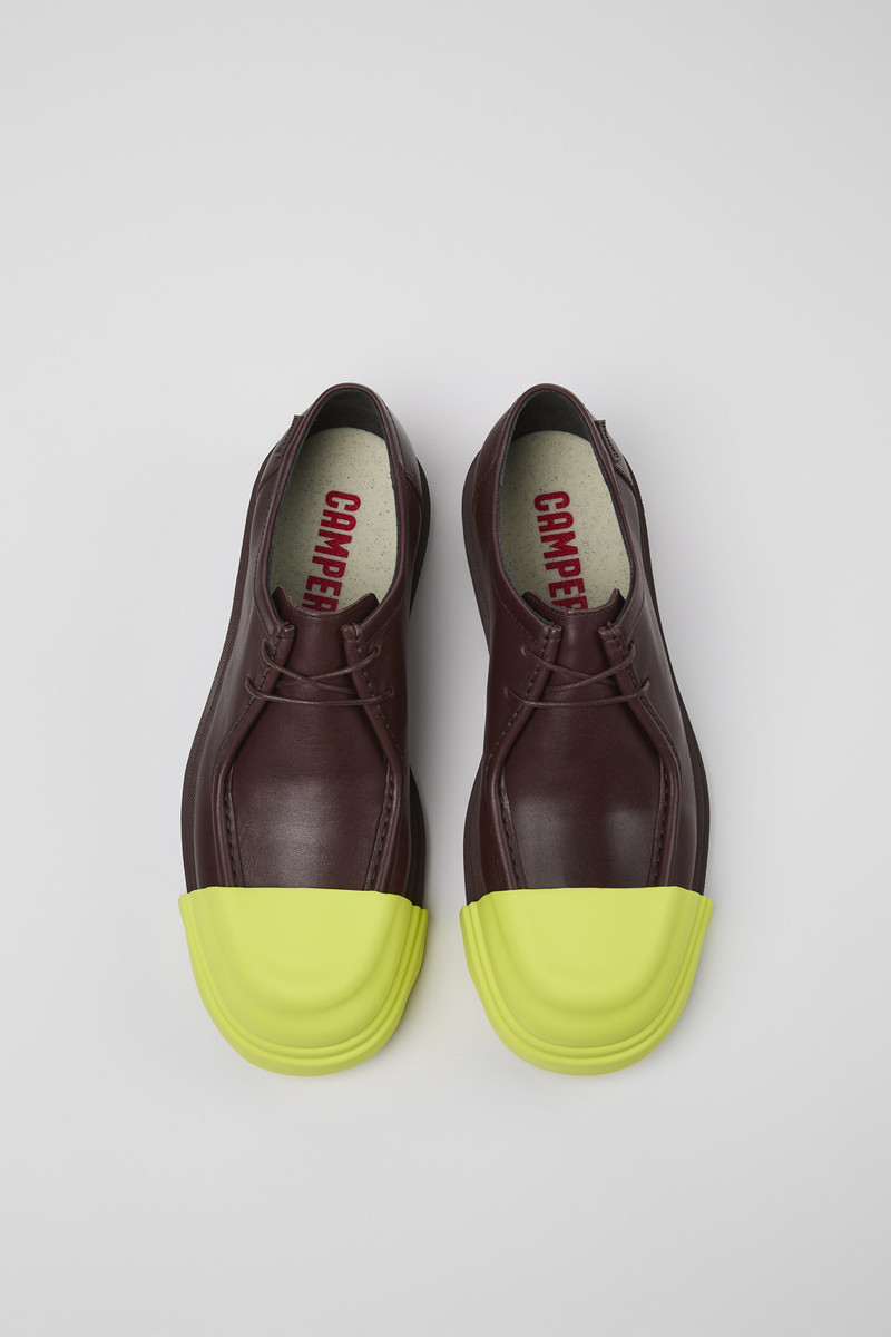 Burgundy leather shoes for men 4