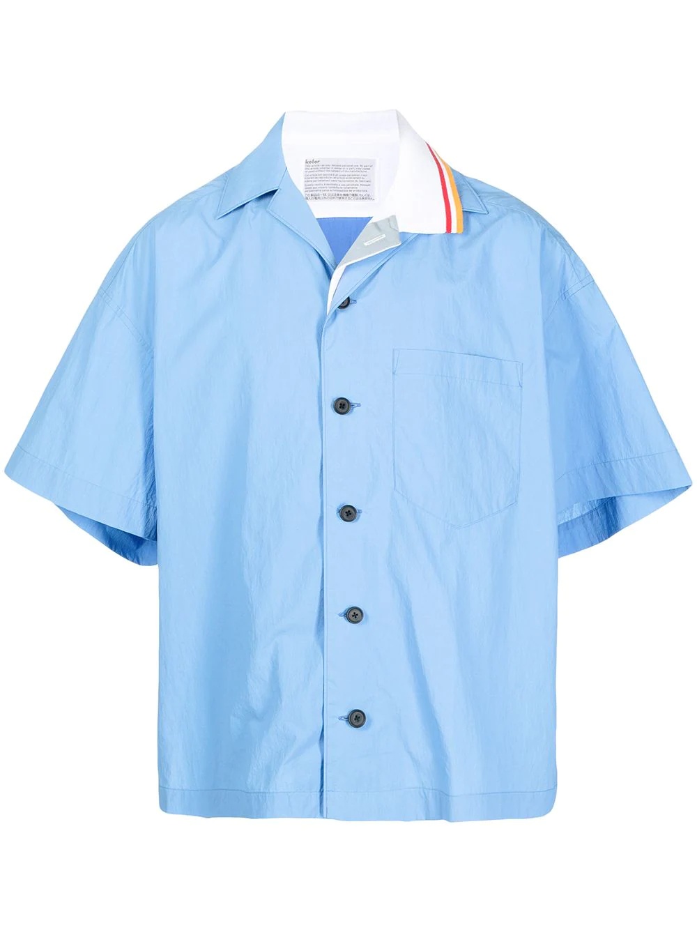 contrasting short-sleeved shirt - 1