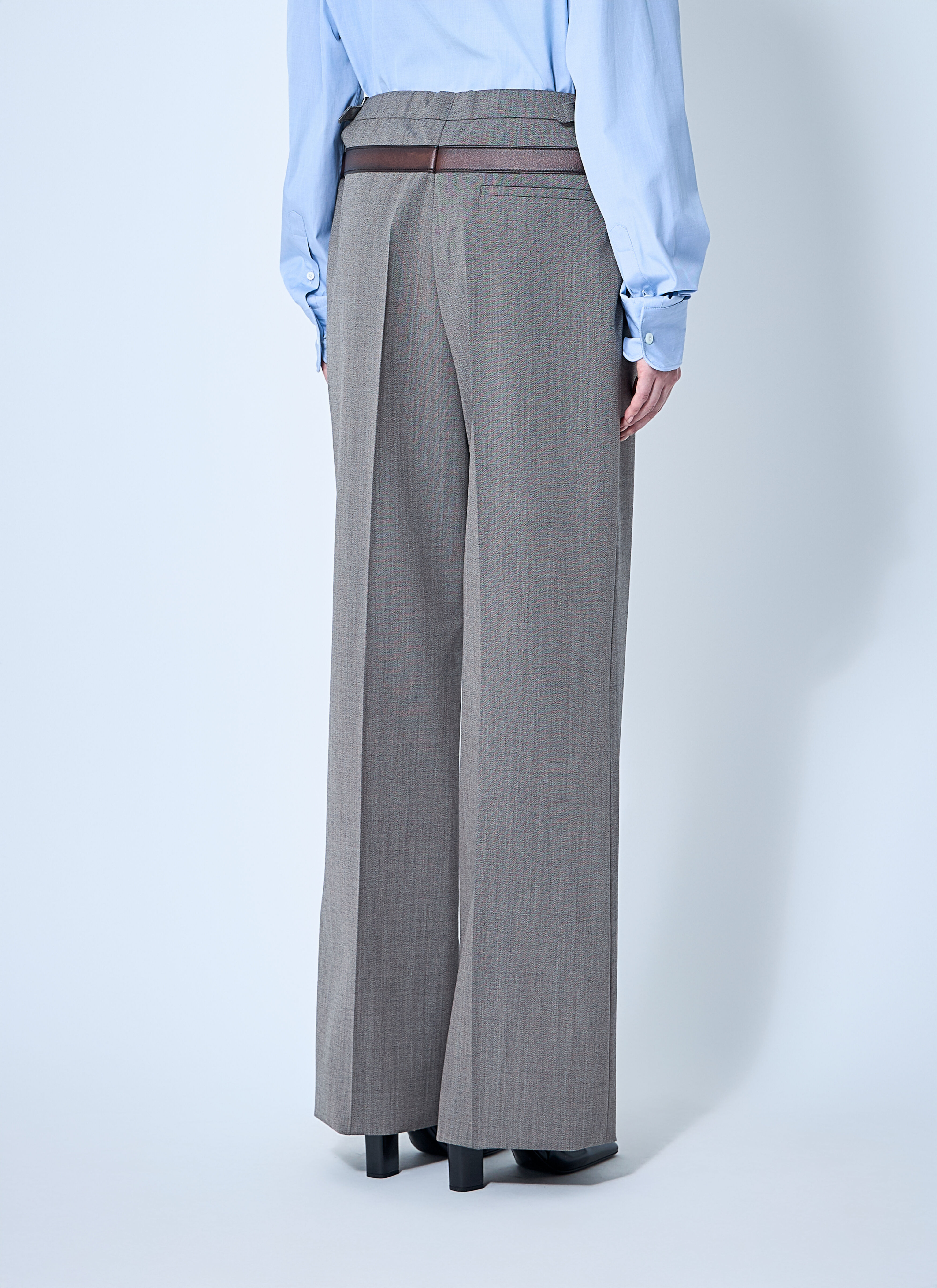 Technical Wool Pants With Printed Belt - 4