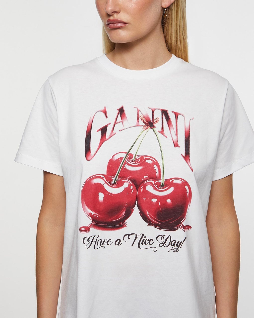 T-Shirt Basic Jersey Cherry Relaxed White - 5