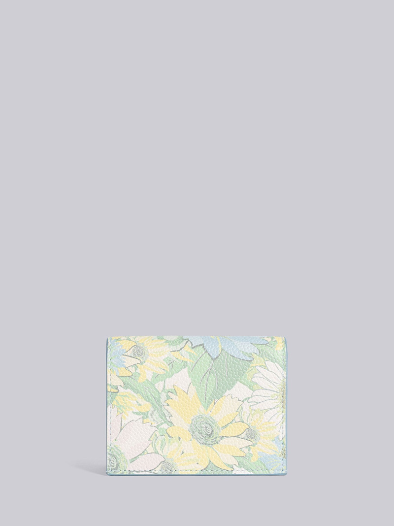 PEBBLE GRAIN LEATHER FLOWER DOUBLE CARD HOLDER 1