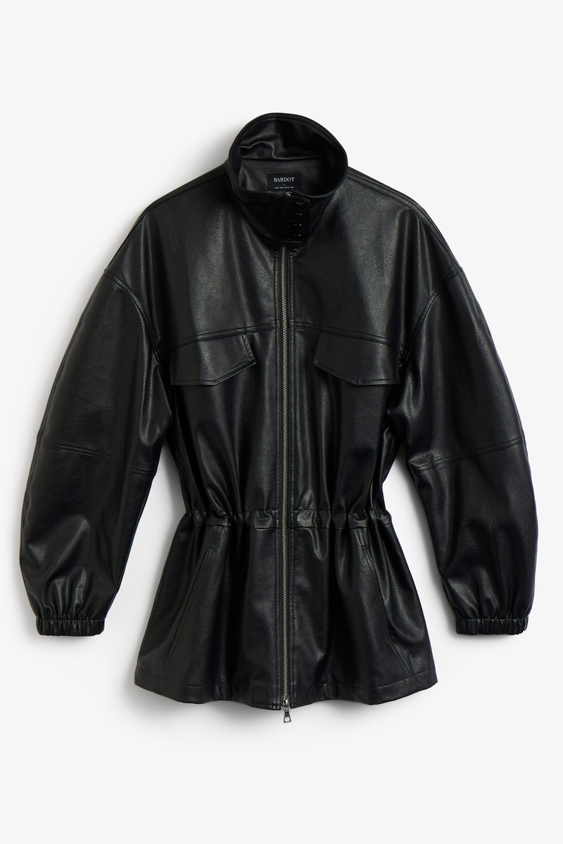 Anja Vegan Leather Jacket In Black 6