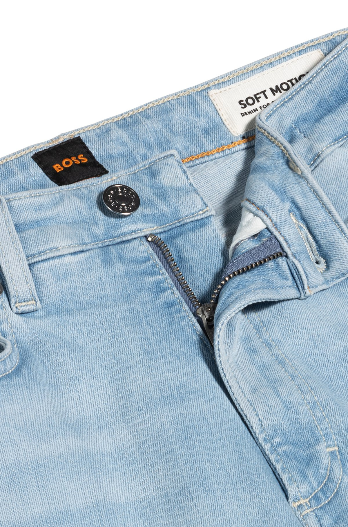 BOOTCUT JEANS IN BLUE STRETCH DENIM WITH SLIT HEMS - 6
