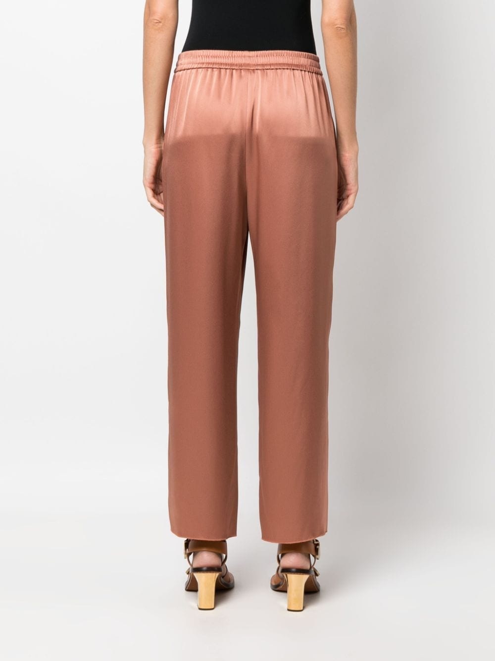 elasticated-waist cropped trousers - 4