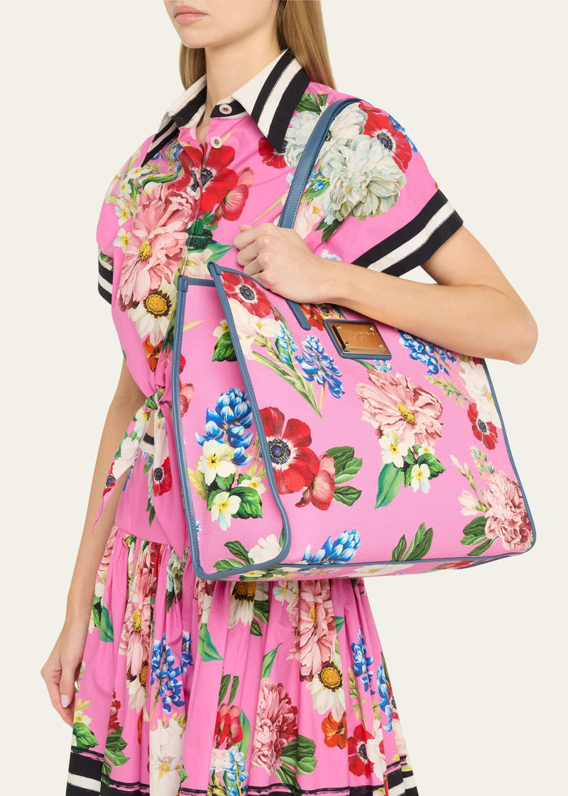 Dolce & Gabbana Floral Canvas Tote Bag outlook