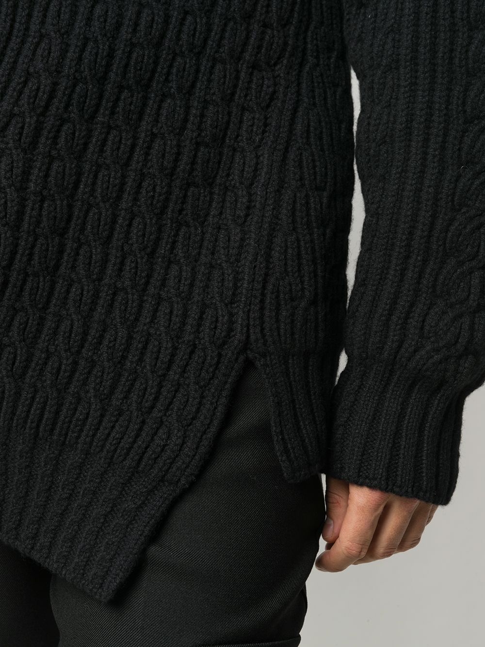 asymmetric cable-knit jumper - 5