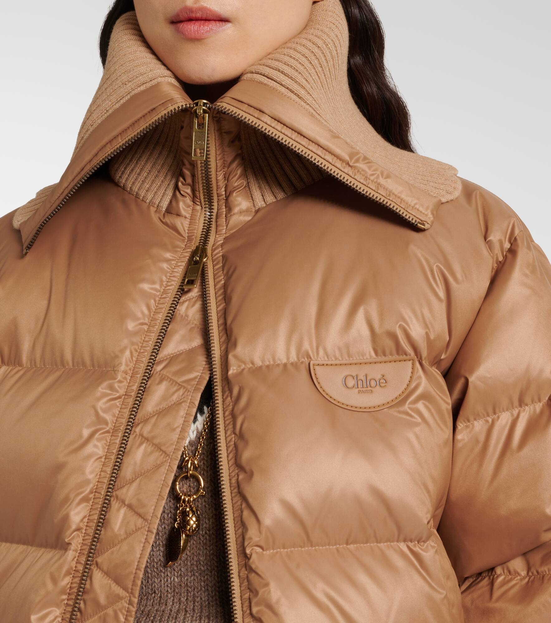 Oversized quilted down jacket - 4