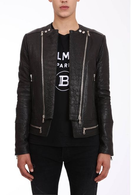 Leather biker jacket - 5