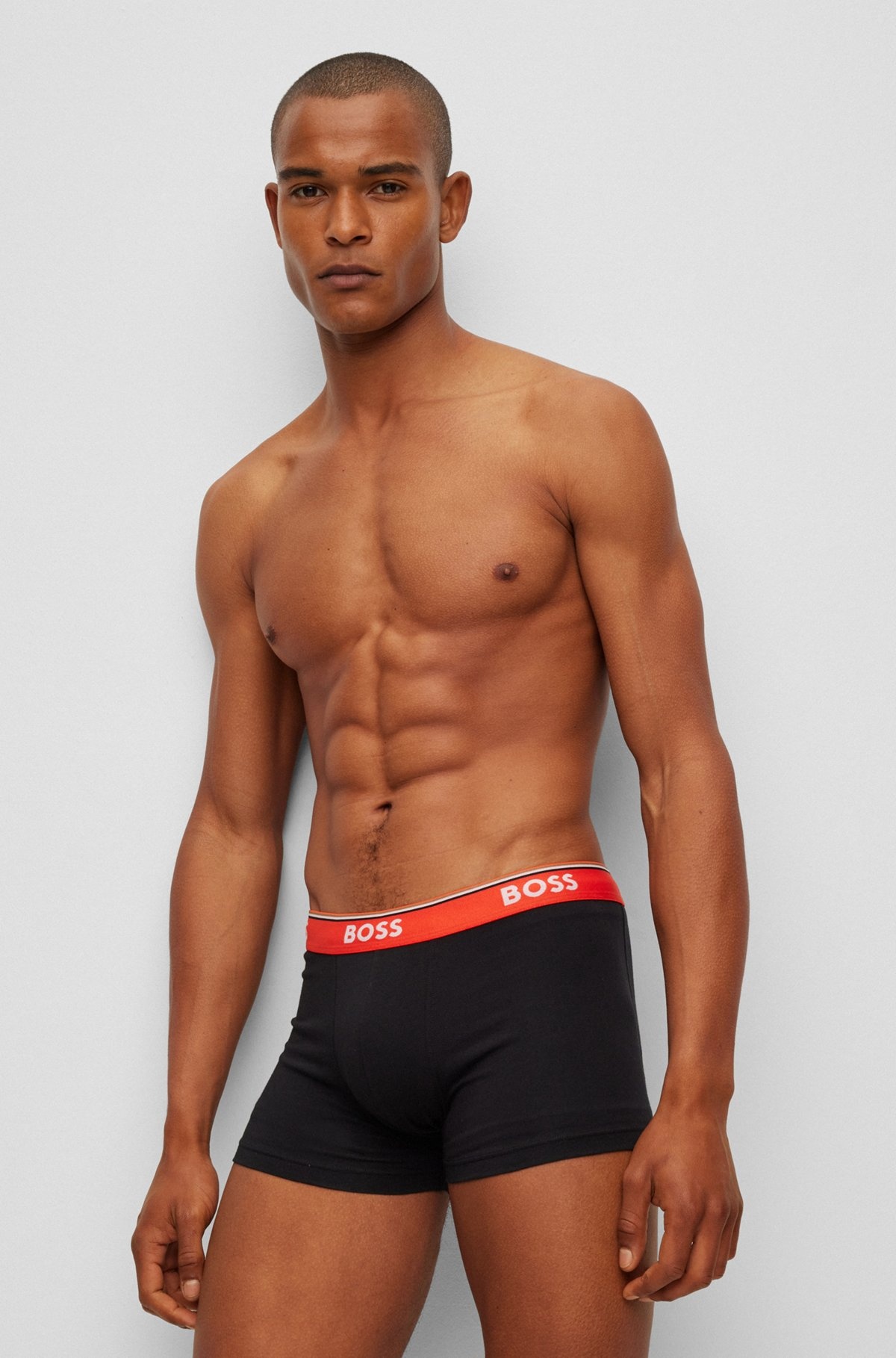 TRIPLE-PACK OF STRETCH-COTTON TRUNKS WITH LOGO WAISTBANDS - 6