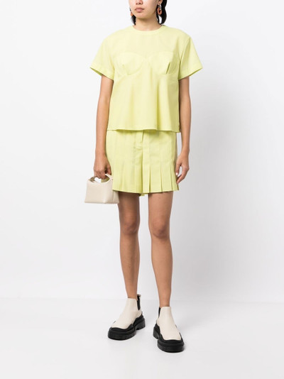 sacai pleated wide-leg tailored shorts outlook