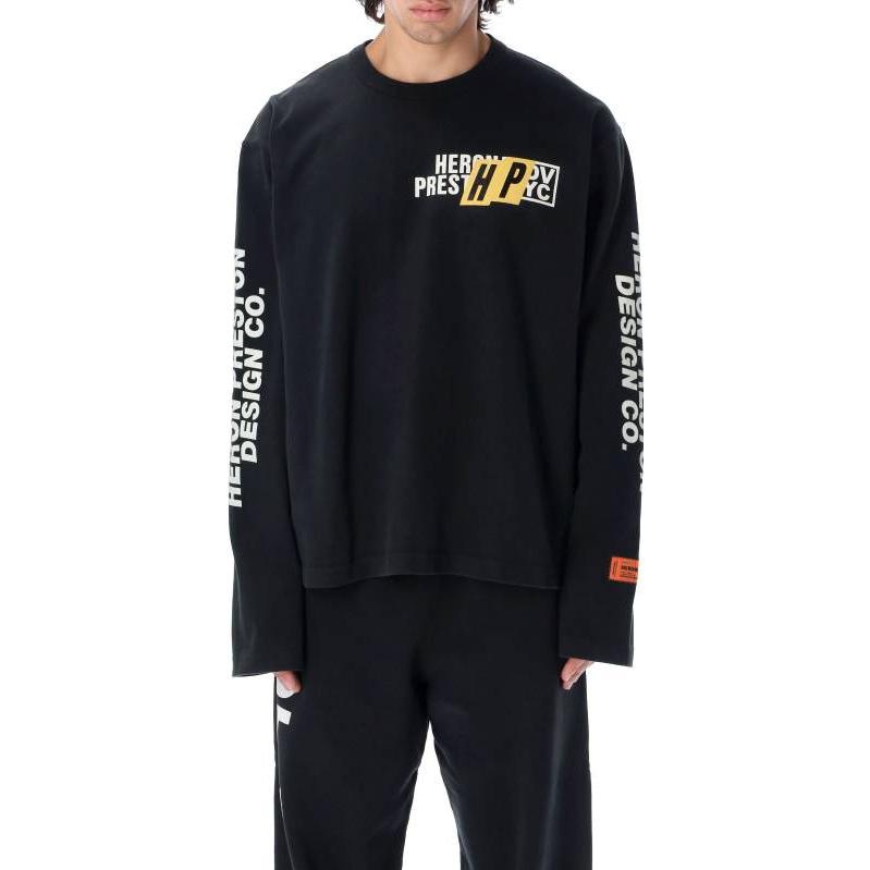 HERON PRESTON FW22 Real Estate LS T-shirt 'Black White' HMAB028F22JER0021001 - 3