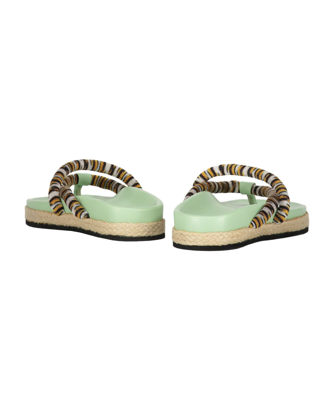 Leather And Fabric Slides - 3