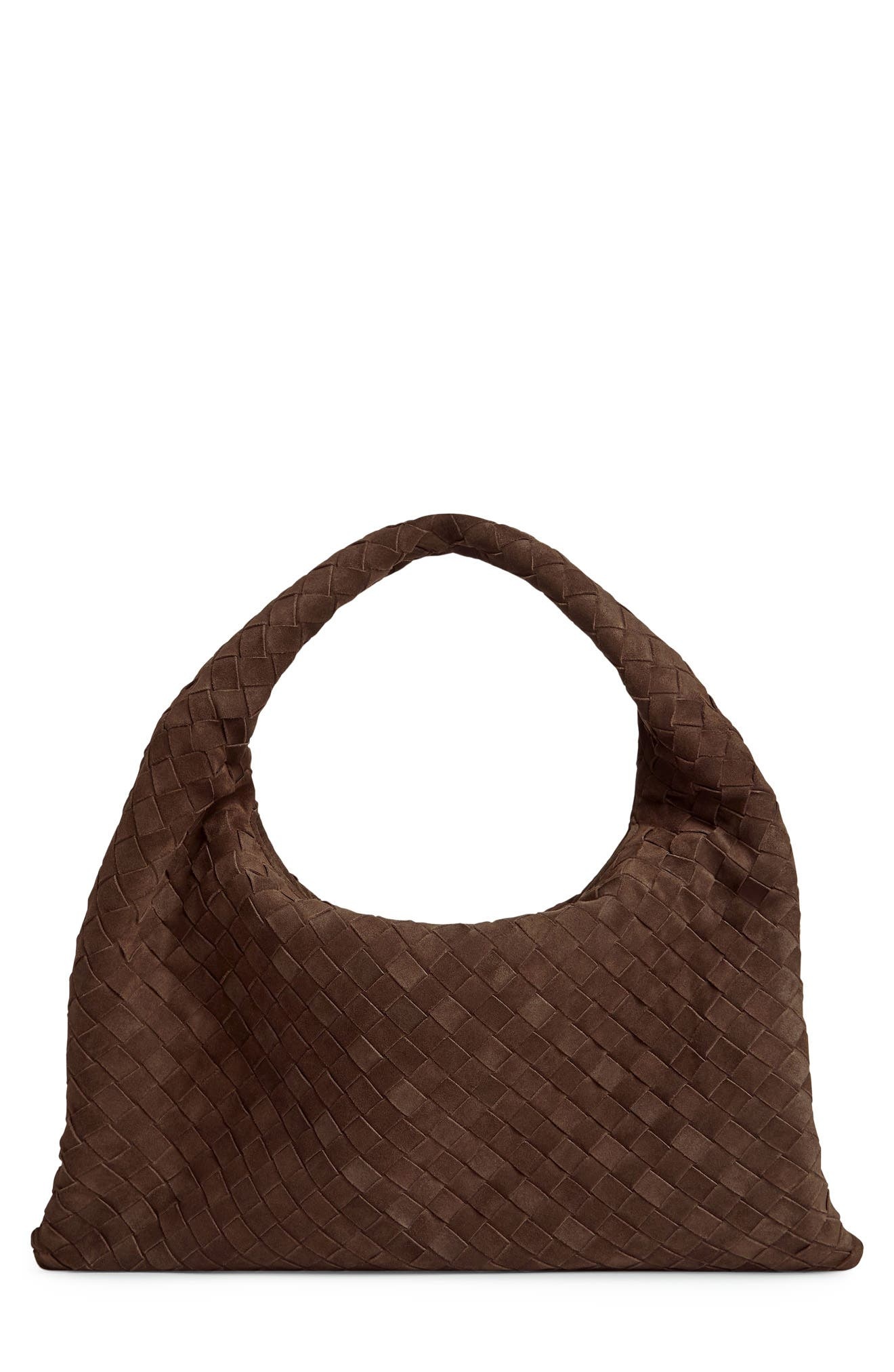 Bottega Veneta Small Hop Intrecciato Suede Hobo Bag in 2190 Fondant-M Brass at Nordstrom - 3