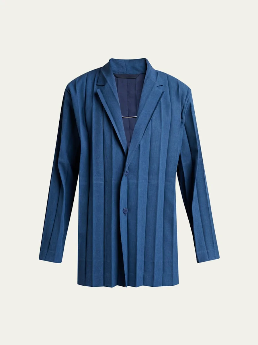 Men's Edge Ensemble Single-Breasted Pleated Jacket - 1