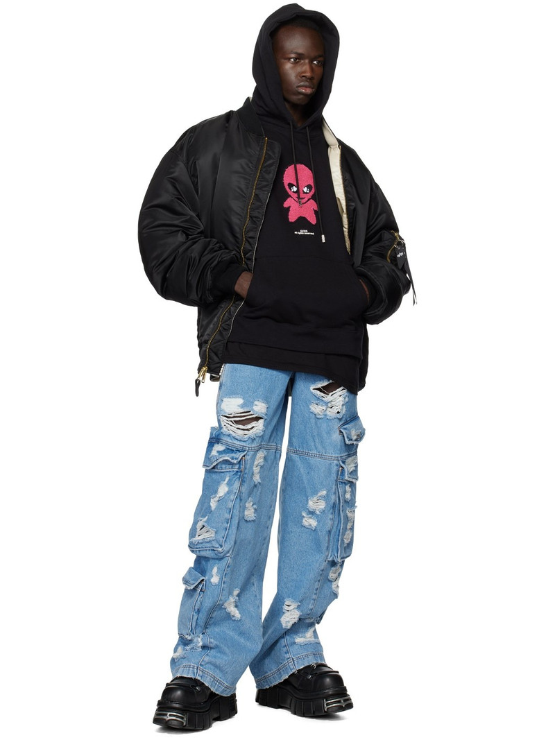 GCDS Black Wirdo Hoodie outlook