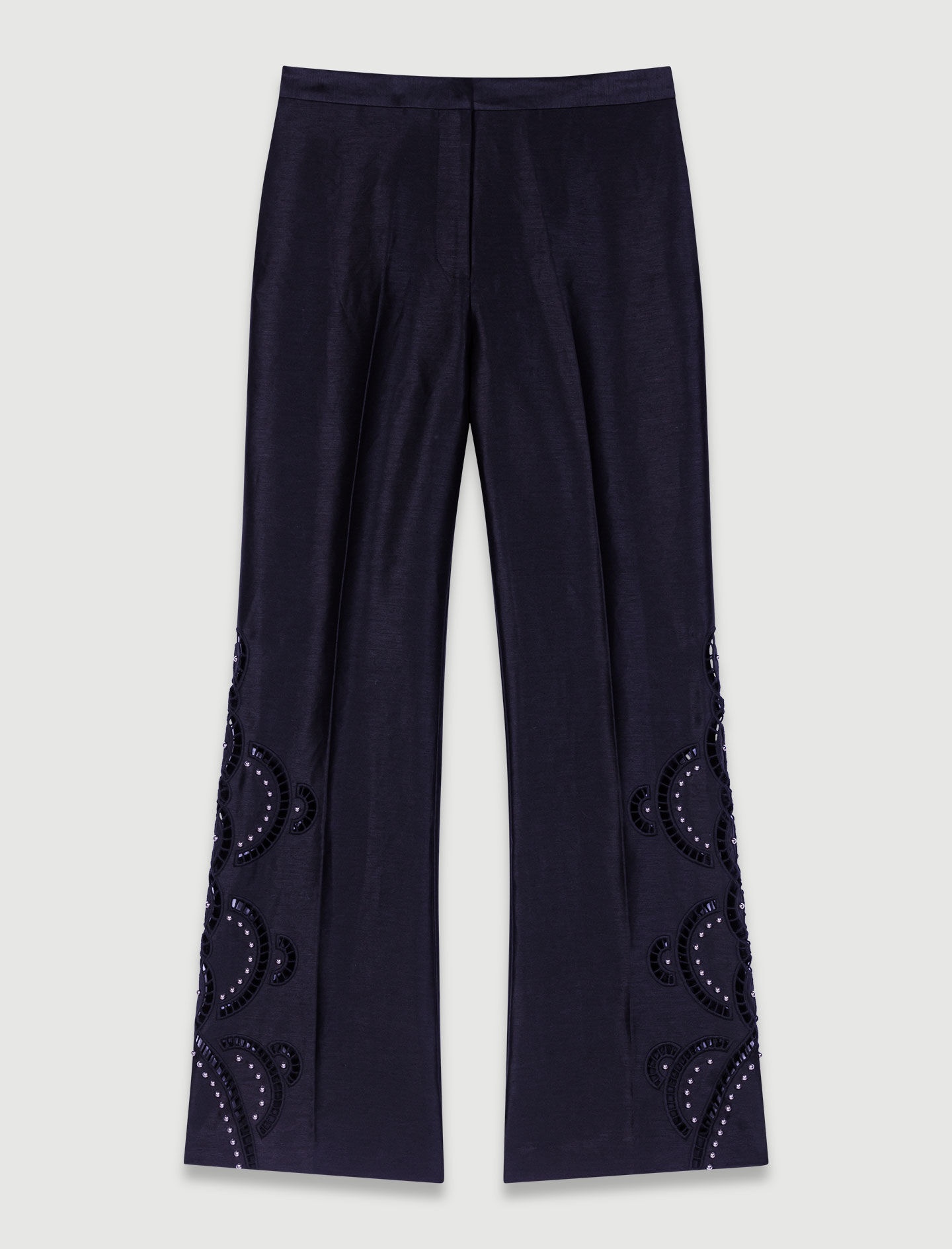 Openwork flared trousers - 1