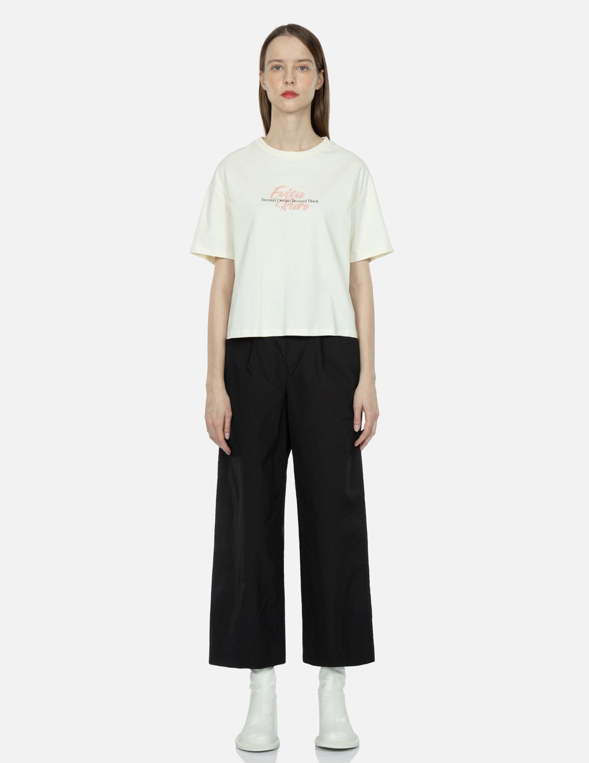 Cut-out Waist Straight-fit Pants - 5