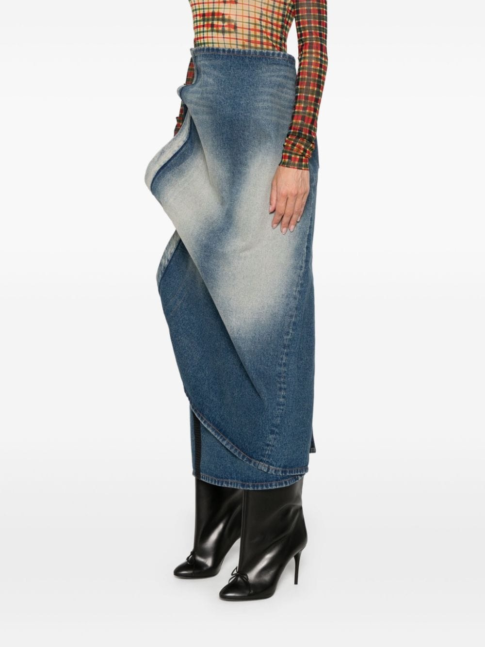 denim midi skirt - 3