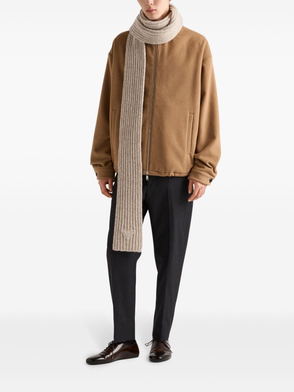 camel-hair hoodie jacket - 2