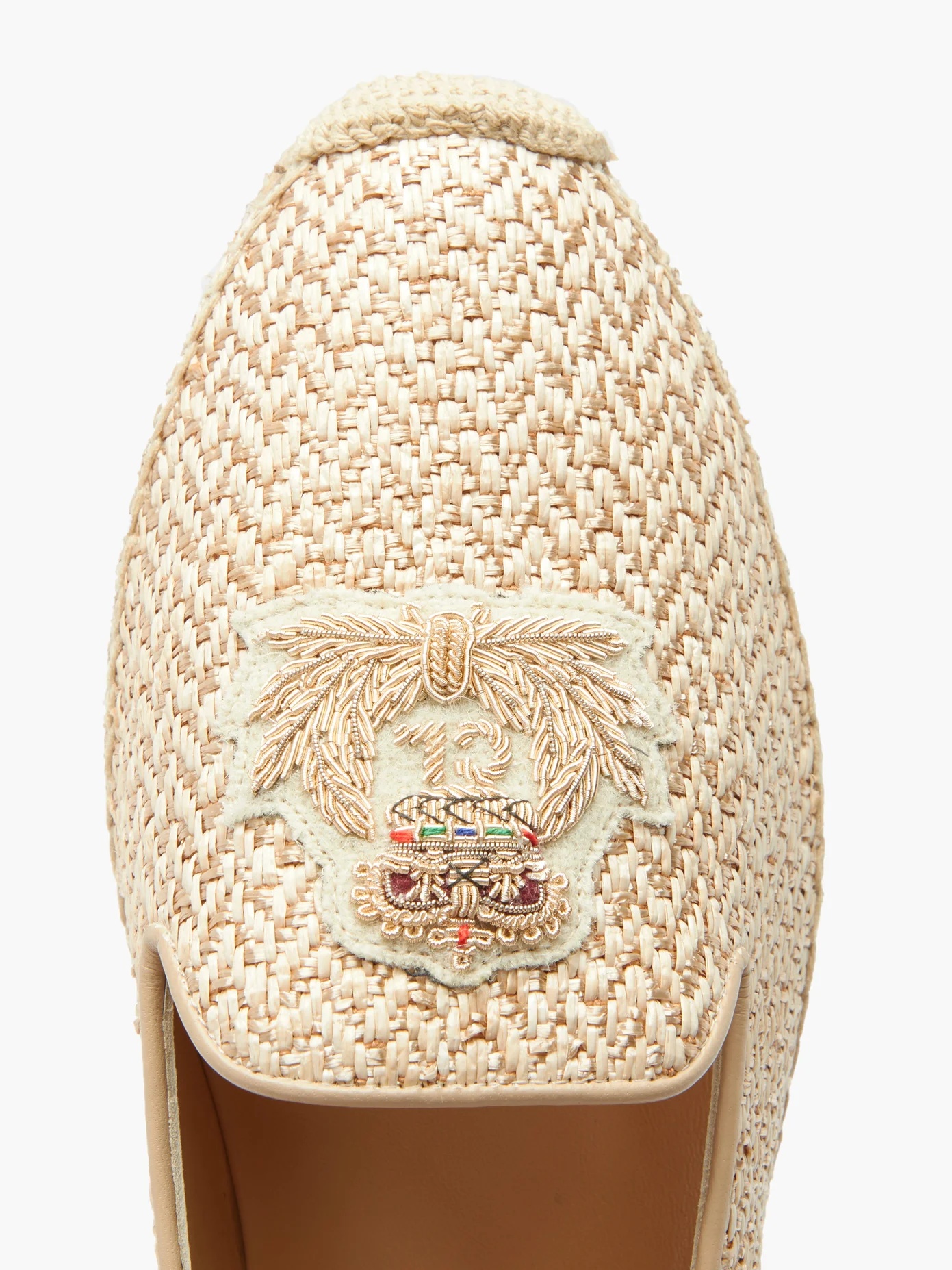 Nanou zardozi-crest raffia espadrilles - 6