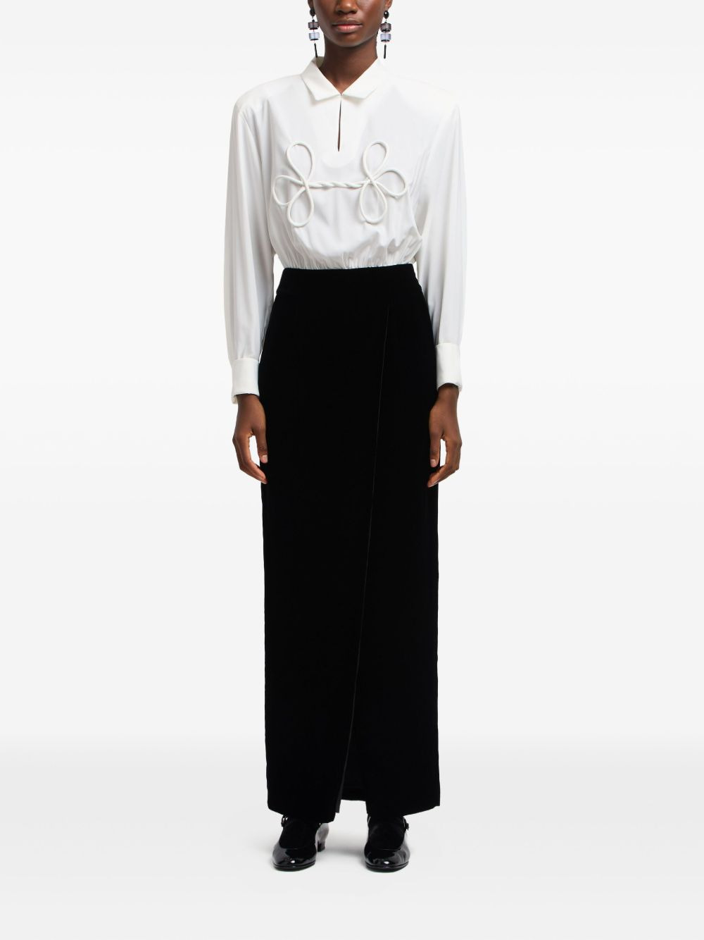 bow-detail velvet dress - 2